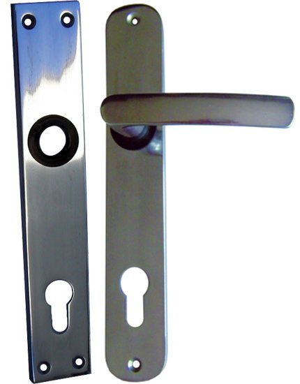 Štít dveřní hranatý bez kliky 90 mm vložka hliník (balení 20 párů) (003905) - Kliky, okenní a dveřní kování, panty Kování dveřní Kování dveřní mezip. hliník, bez PÚ